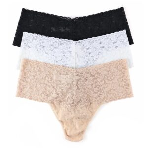 3 Pack Plus Size Retro Lace Thong