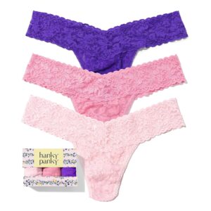 3 Pack Signature Lace® Low Rise Thongs In Printed Box Lipgloss