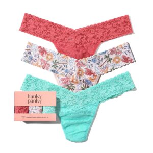 3 Pack Signature Lace® Low Rise Thongs Sea You Later Green