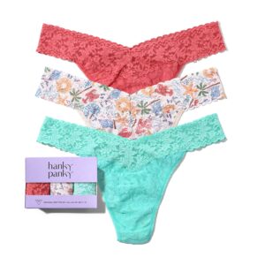 3 Pack Signature Lace® Original Rise Thongs Sea You Later Green